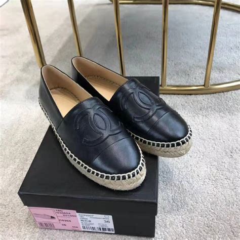 chanel leather espadrilles uk|Chanel espadrilles black.